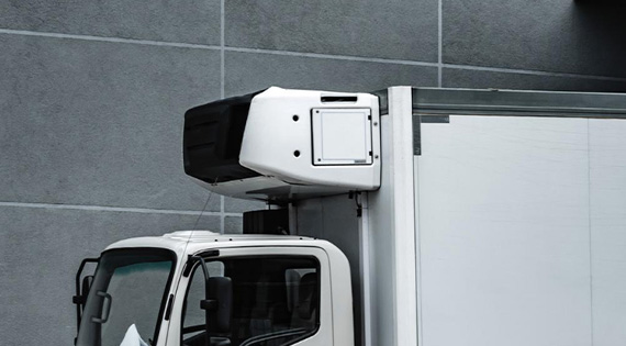 Cropped image of a refrigerated top of truck